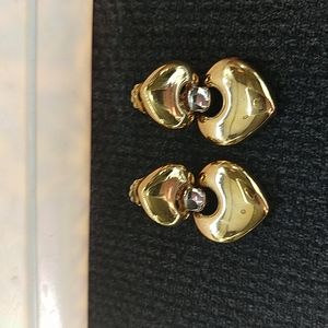 EUC Bulgari style gold & silver, clip earrings.
